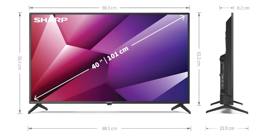 Wall mount, VESA Mount Compatibility and Width of 40 inch tv imapct